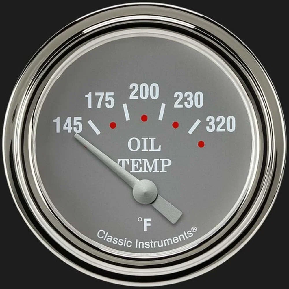 Silver Gray 2 5_8_ Oil Temperature Gauge SG228SLF